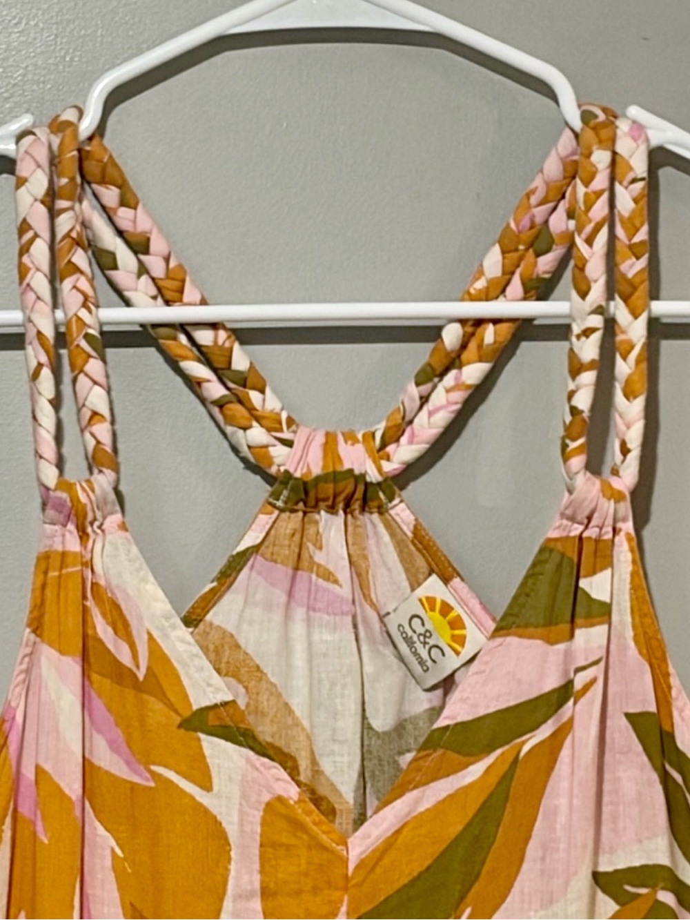 Anthropologie C&C California Tropical Print Linen Midi Dress Size M - Picture 4 of 10